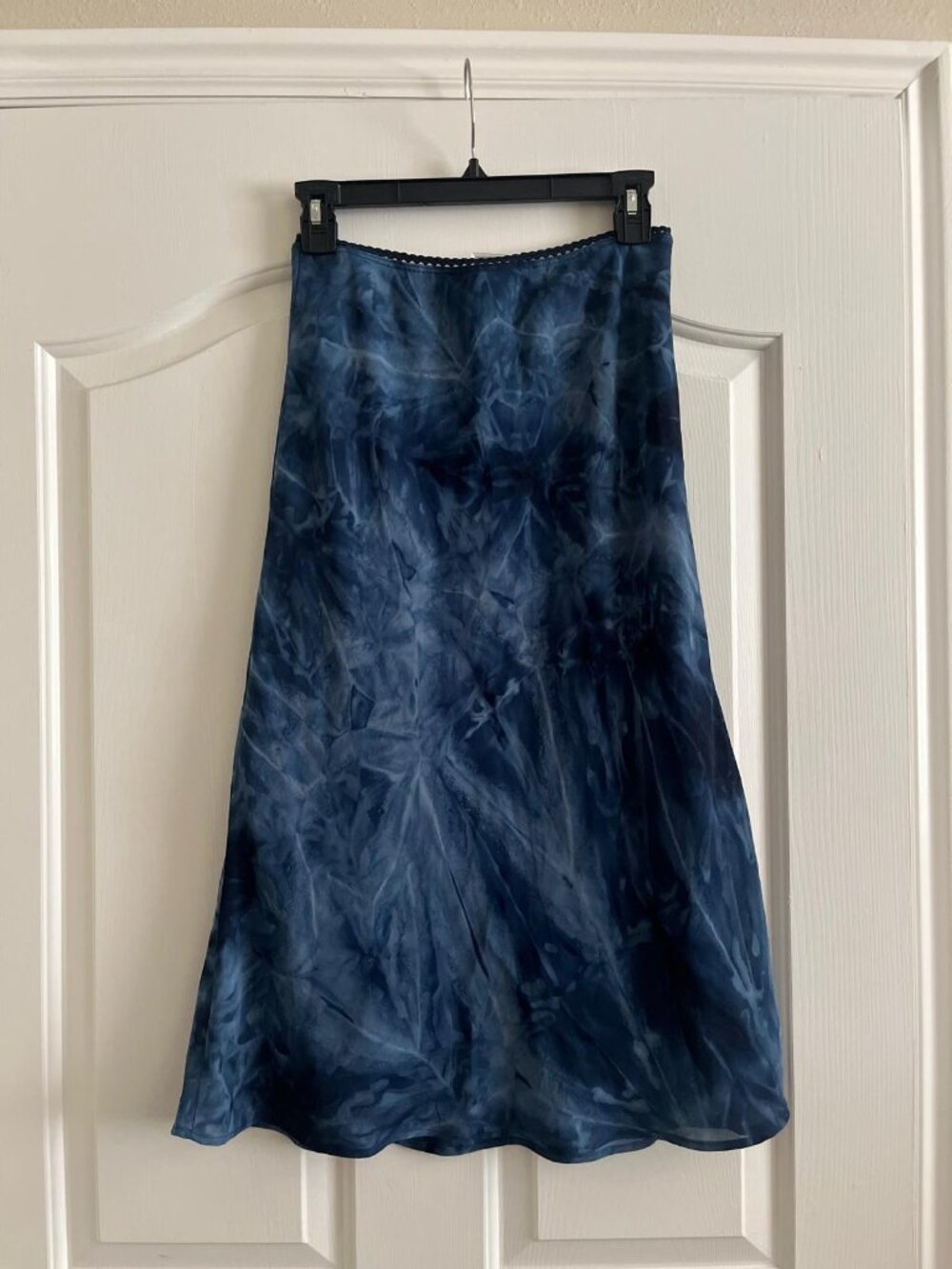 Vintage Blue Tie Dye Midi Skirt